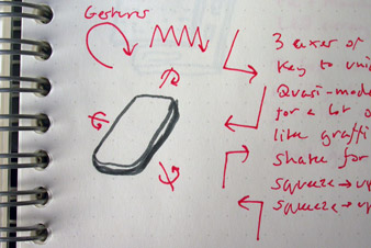 Sketch of various gestural inputs for music navigation