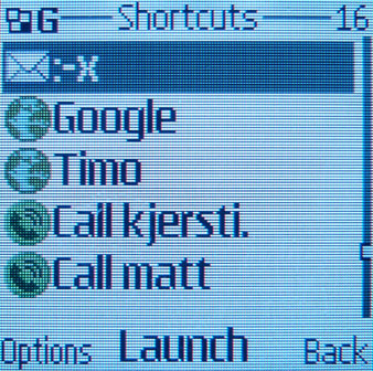 Shortcuts menu in Service Discovery