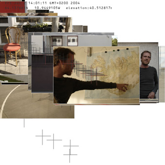 Time that land forgot prototype screenshot showing GPS track and photographs in spatial sequence